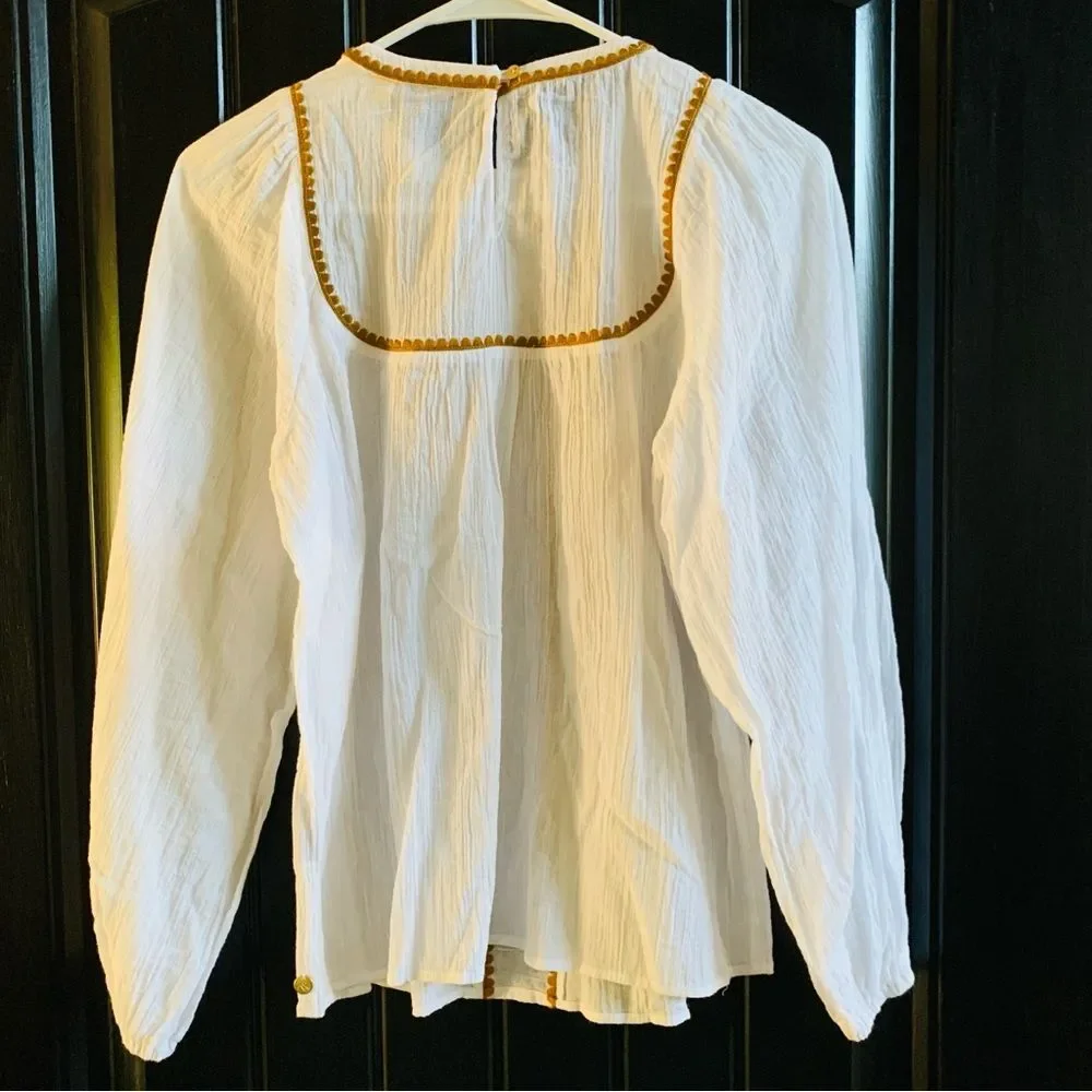 SCOTCH & SODA Embroidered Organic Cotton Blouse | Size 34 | XS - Picture 5 of 7